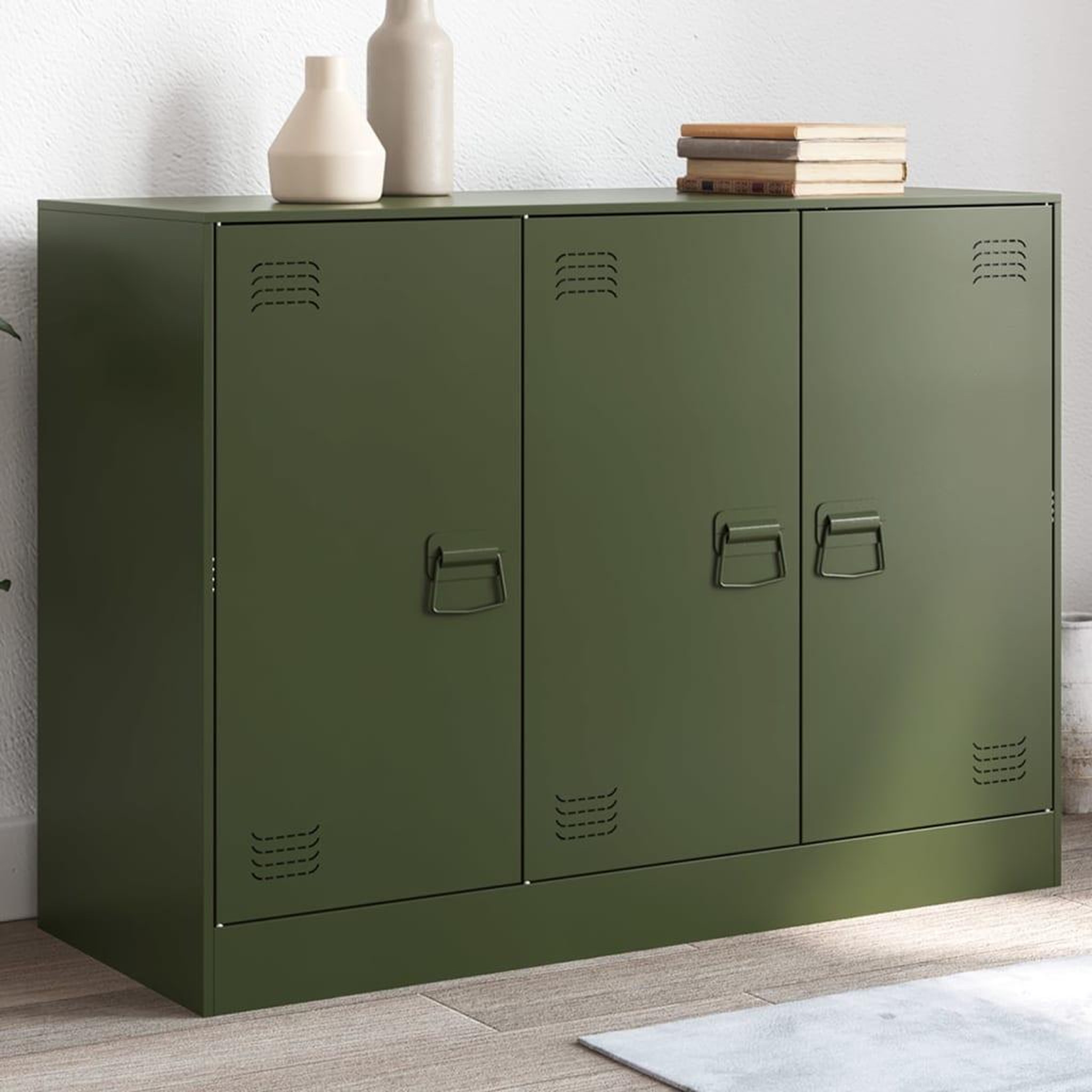VIDAXL Buffet vert olive 99x39x73 cm acier