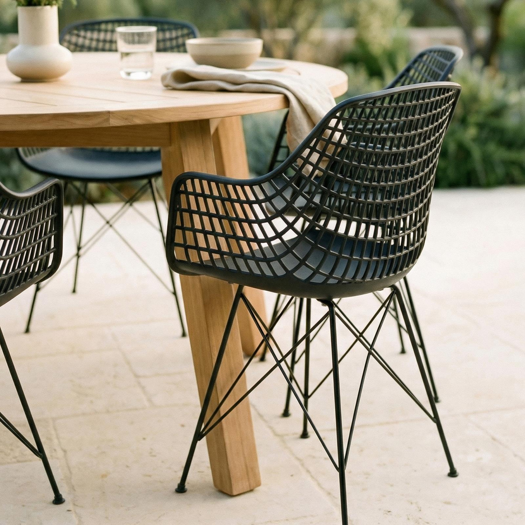 Voir la diapositive 3 : IDIMEX Lot de 4 chaises alicante, en plastique