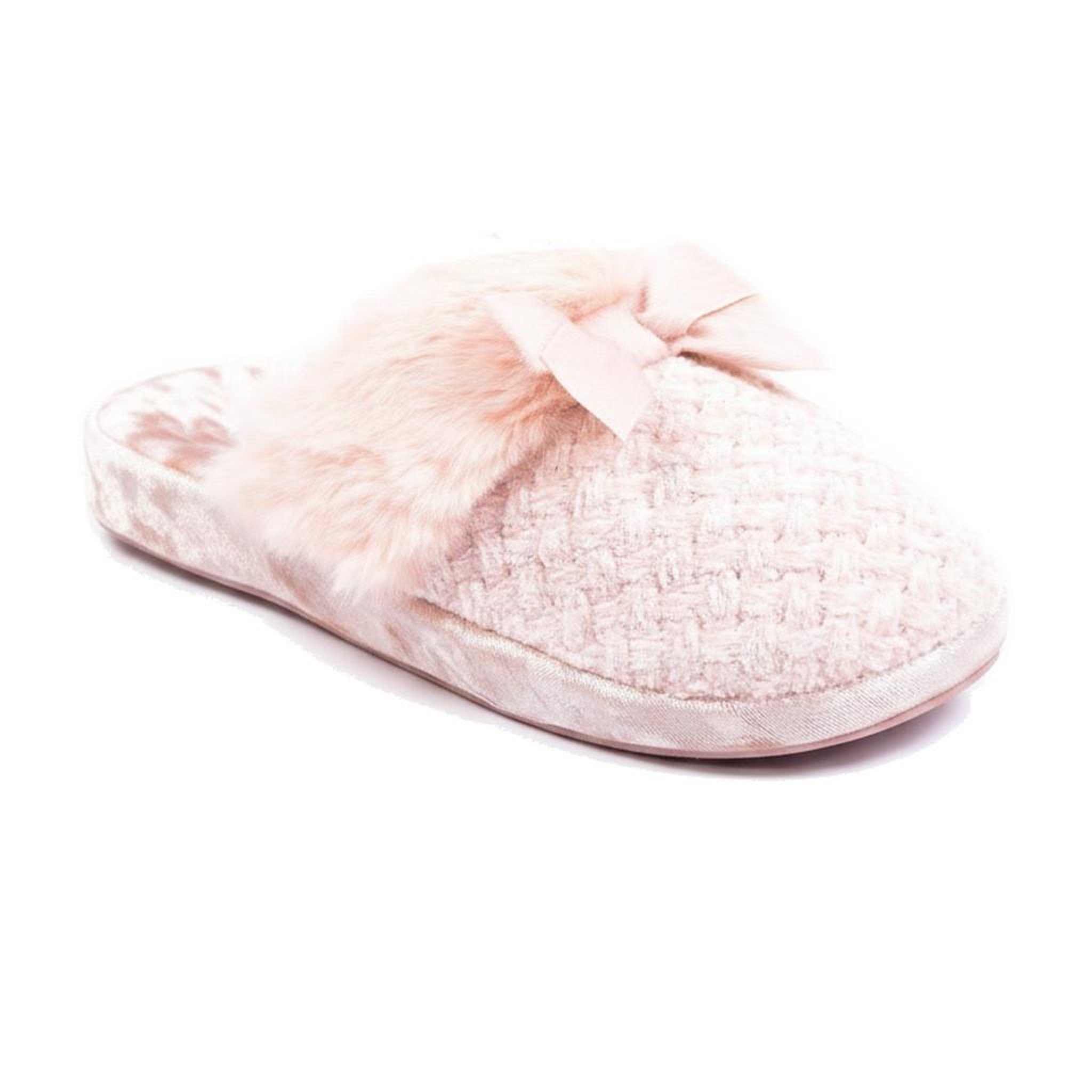 Voir la diapositive 1 : OZABI OZABI Mules Femme, Tricot Fil Lurex, Encolure Fausse Fourrure et Nœud