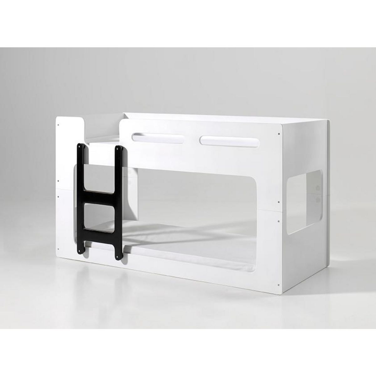 Lit superposé bas avec échelle et 2 sommiers 90x200cm LUCAS