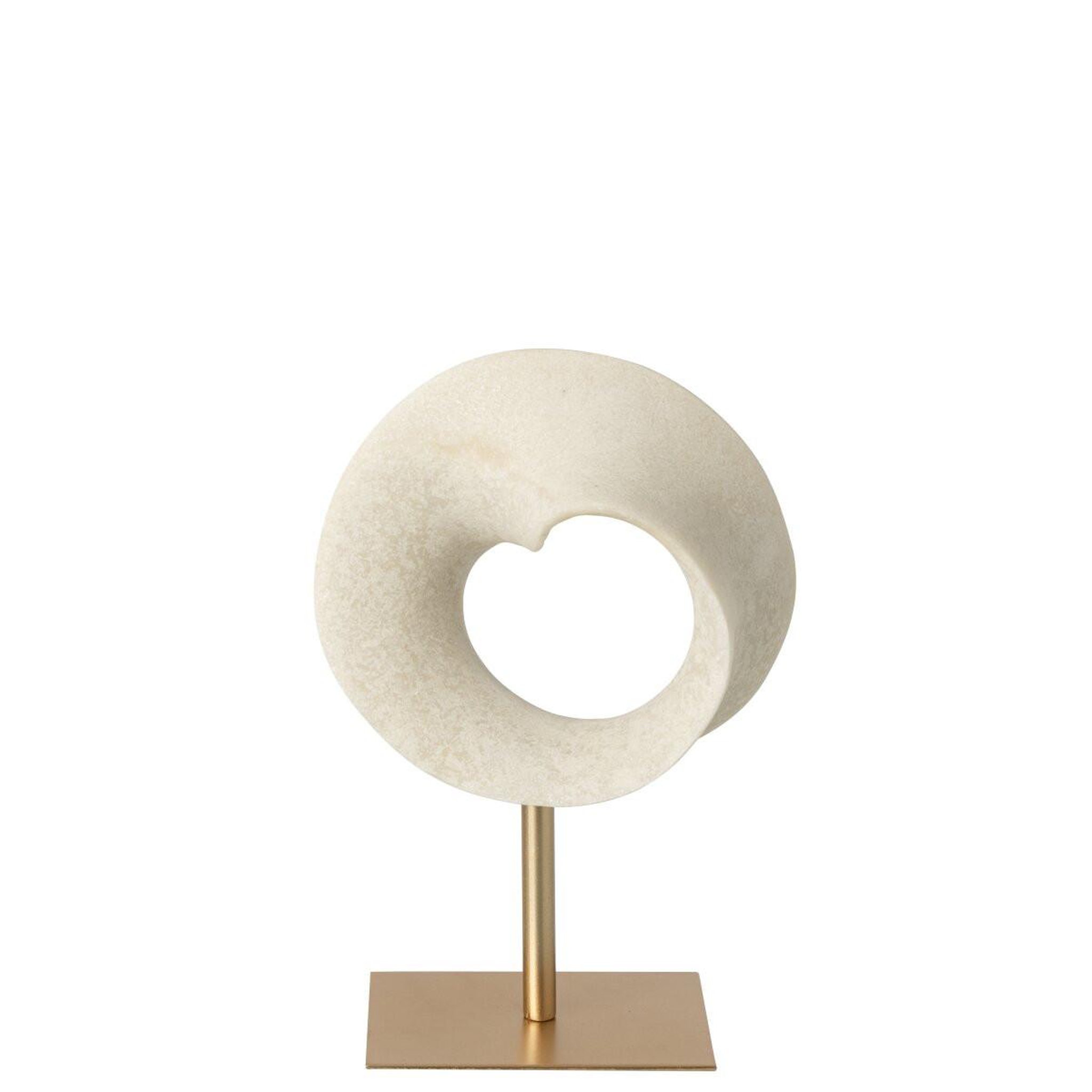Voir la diapositive 2 : J-LINE Objet déco abstrait  bastien  30cm blanc & doré