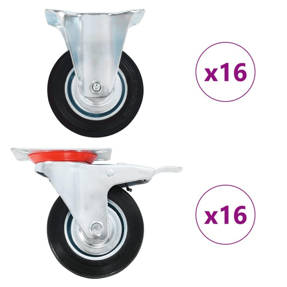 VIDAXL 32 pcs Roulettes 100 mm