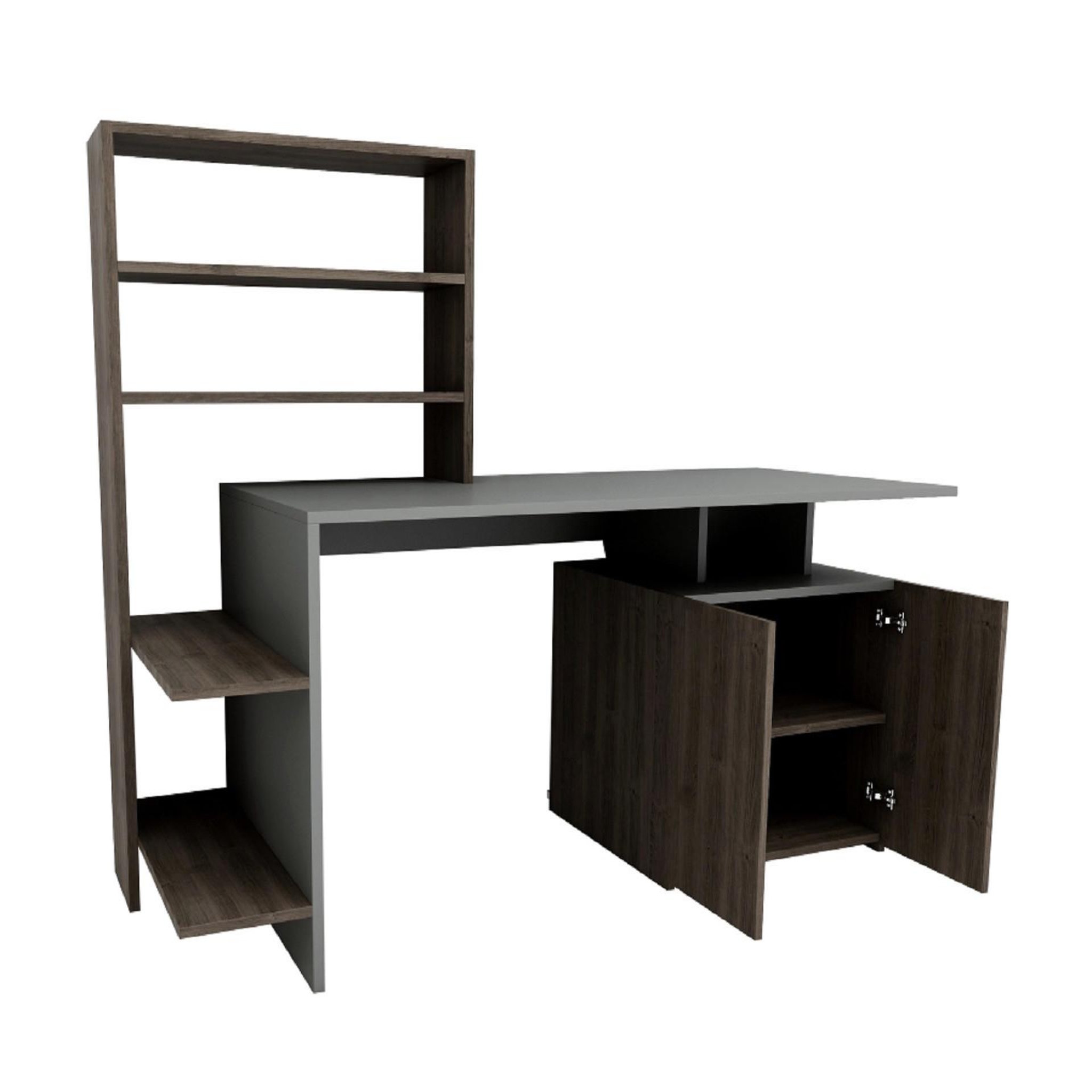 Habitat et Jardin Bureau en bois  melis   - 146 x 60 x 128 cm - noyer anthracite