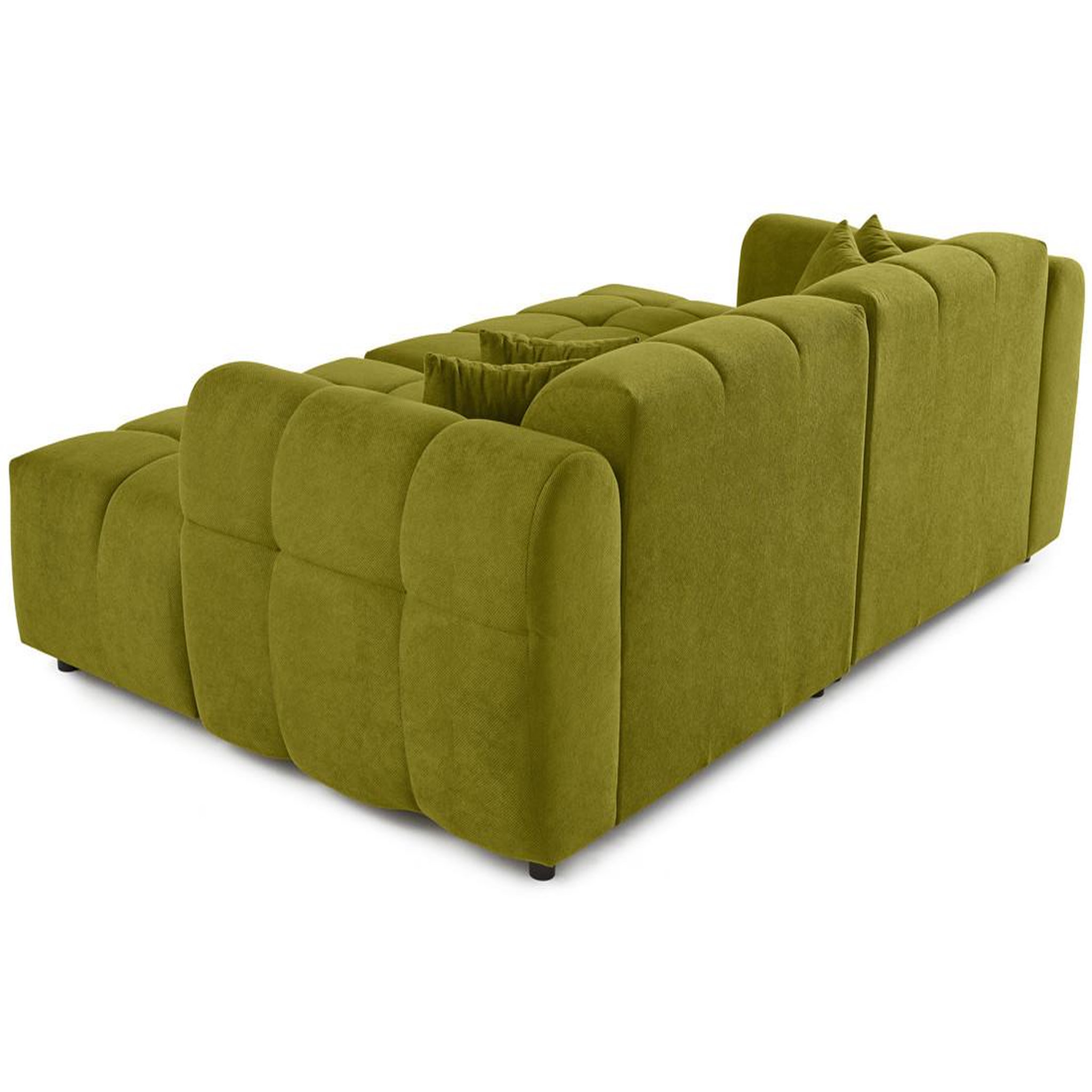 Voir la diapositive 5 : BEST MOBILIER Ray - canapé droit 4 places avec double méridienne - assise profonde - en tissu texturé