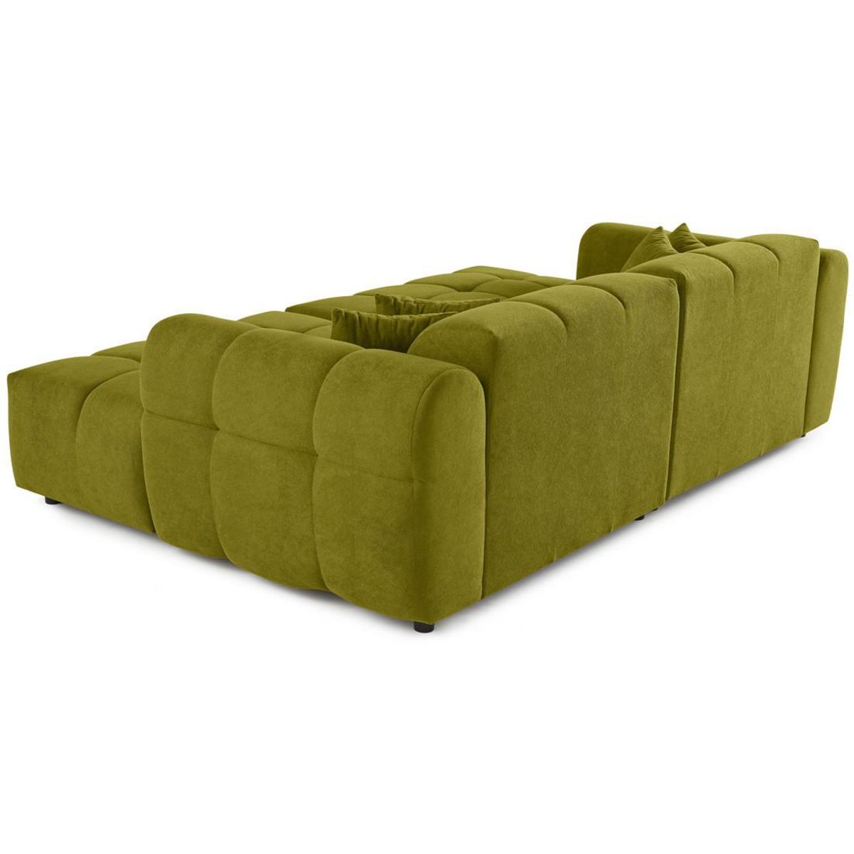 LISA DESIGN Ray - canapé droit 4 places avec double méridienne - assise profonde - en tissu texturé