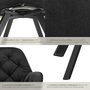 Voir la diapositive 5 : tectake Fauteuil pivotant en velours avec accoudoirs rembourré avec motif matelassé noir Lot de 4