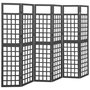 Voir la diapositive 1 : VIDAXL Cloison de separation a 6 panneaux Bois de pin Noir 242,5x180cm