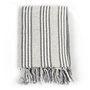 Voir la diapositive 2 : VIDAXL Couverture coton a rayures 125x150 cm Gris et Blanc