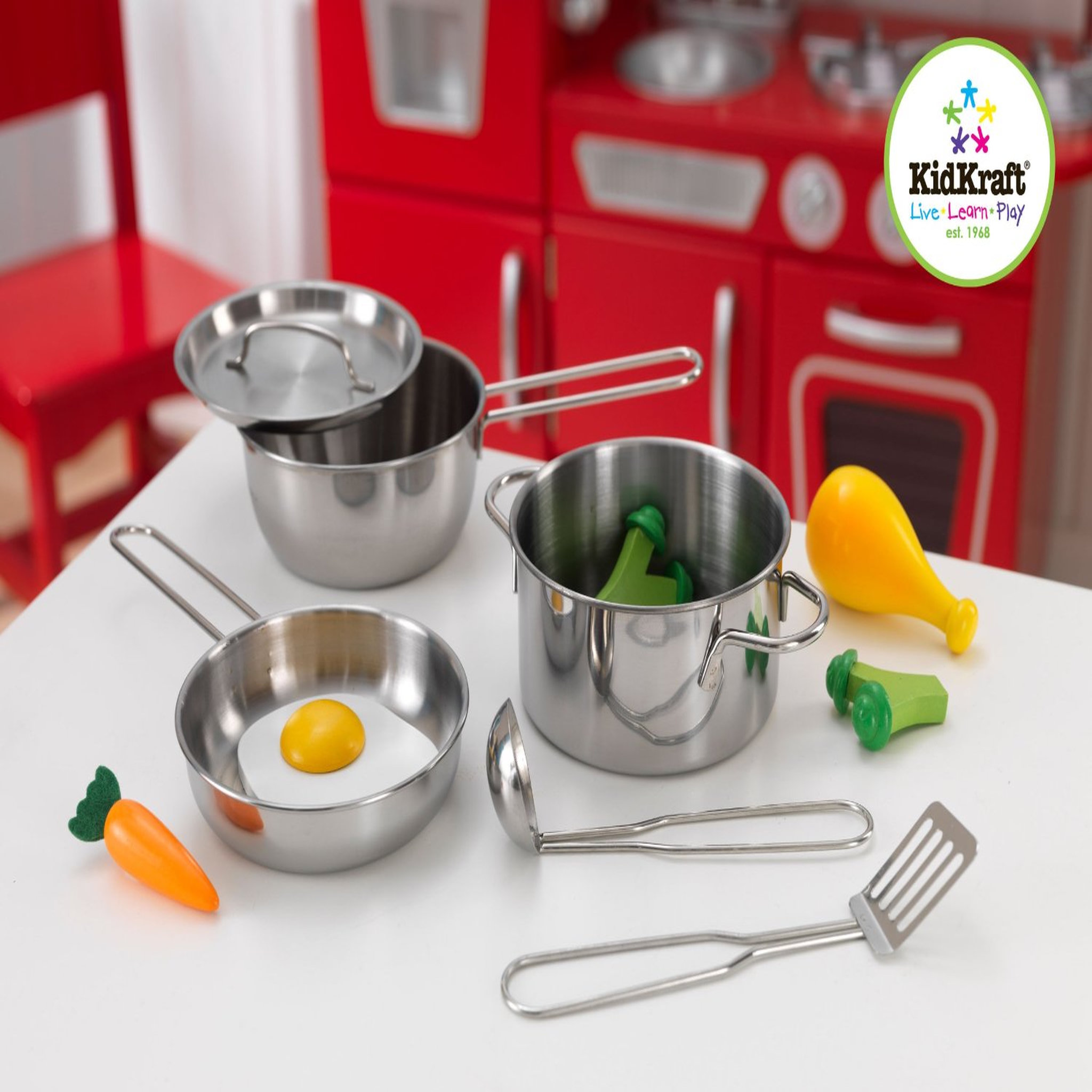 Voir la diapositive 2 : Kidkraft Batterie de cuisine en métal
