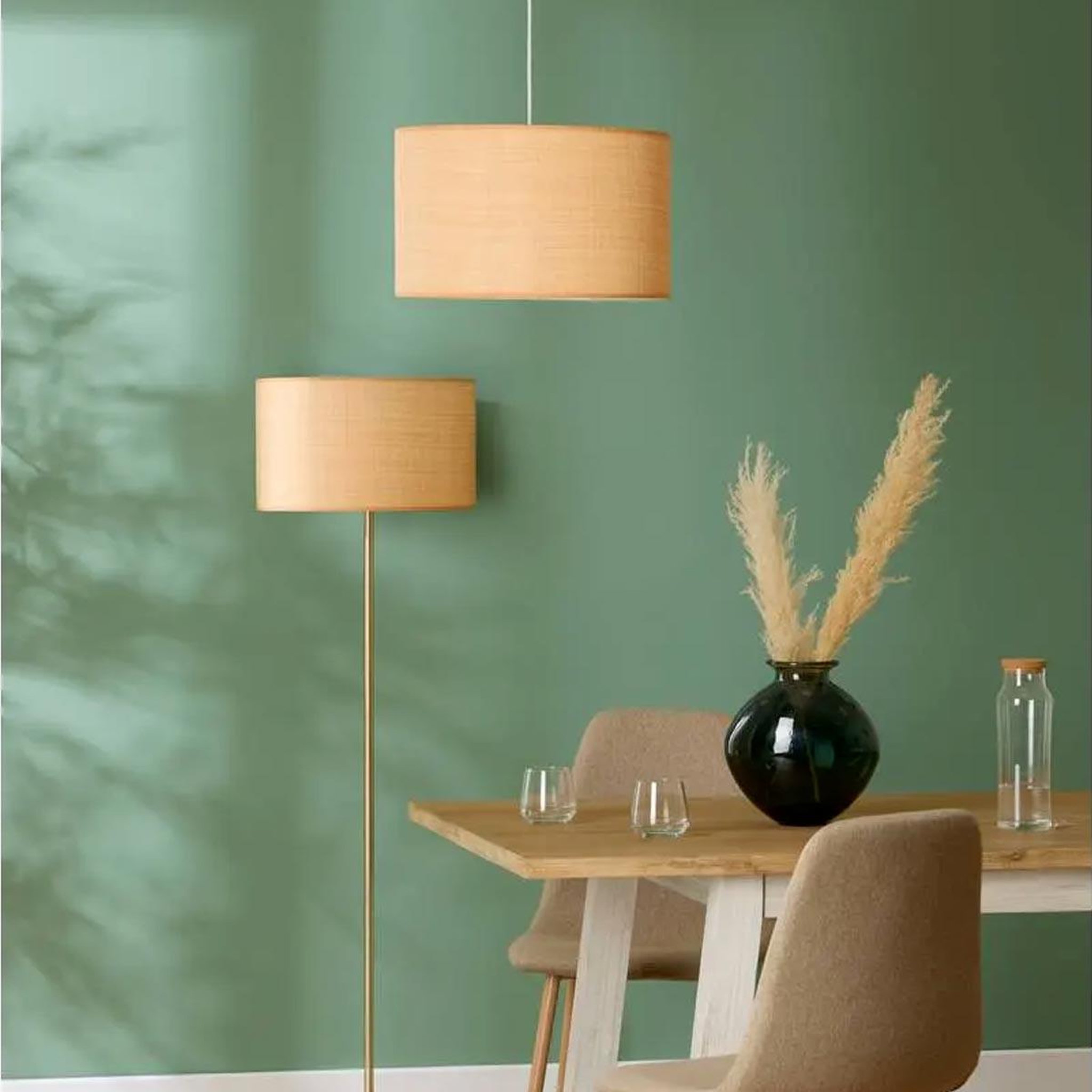 Voir la diapositive 5 : ATMOSPHERA Abat jour en raphia  beline  40cm beige