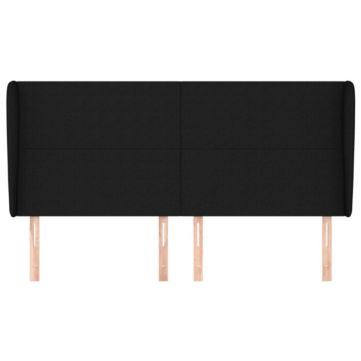 VIDAXL Tete de lit avec oreilles Noir 203x23x118/128 cm Tissu