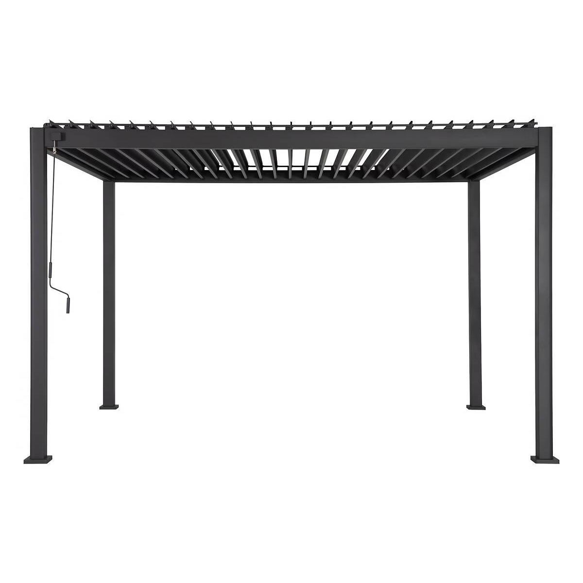 HESPERIDE Pergola bioclimatique Evora Graphite - 4 x 3 m - Hespéride