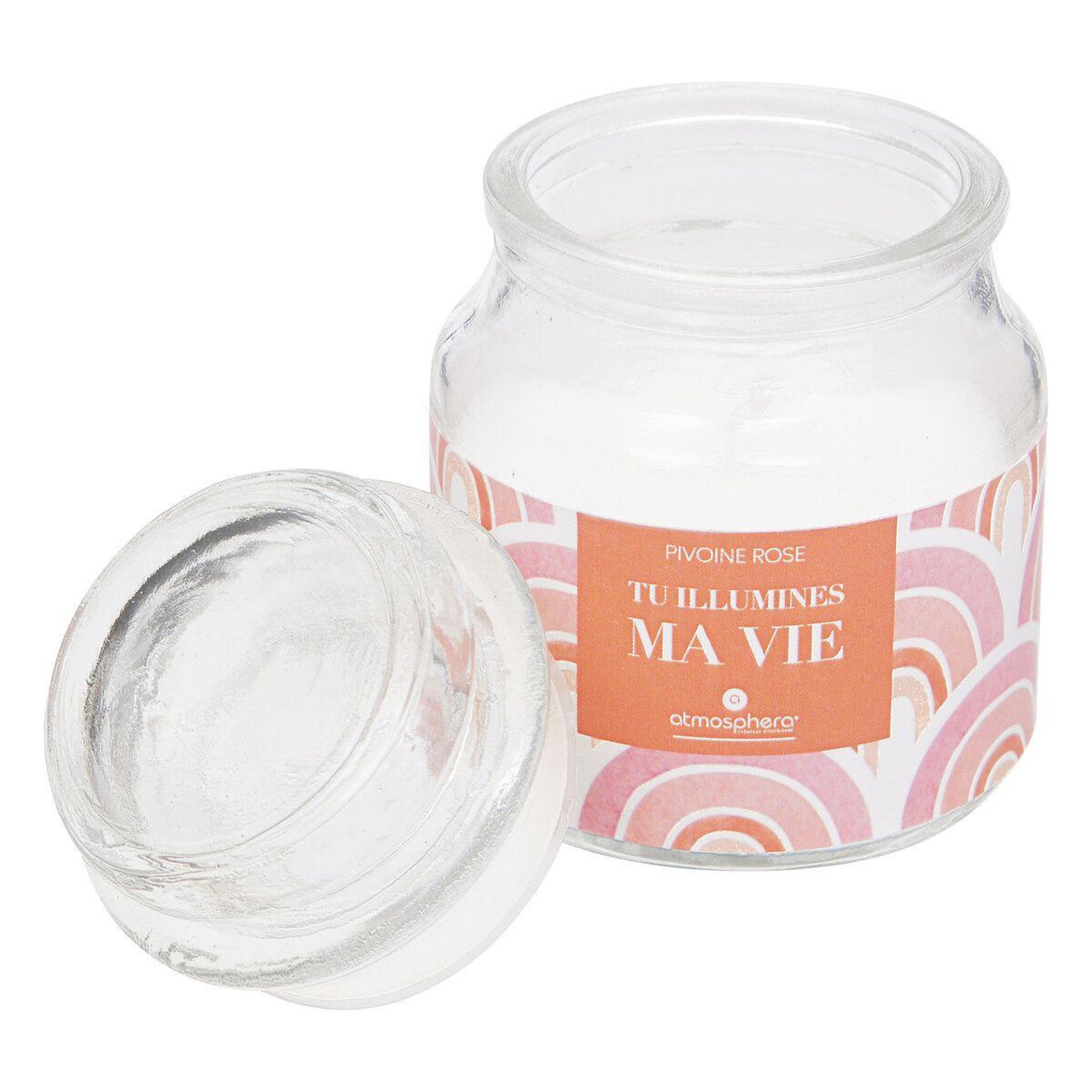 Voir la diapositive 2 : ATMOSPHERA Bougie parfumée  jomy  70g pivoine rose