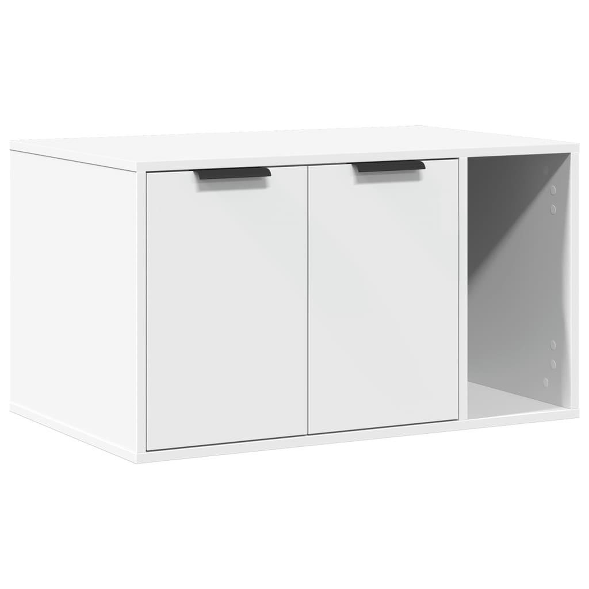 Voir la diapositive 2 : VIDAXL Meuble de bac a litiere pour chat blanc bois d'ingenierie