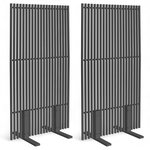 ID MARKET Lot de 2 paravents extérieurs ajourés claustra décoratif 80 x 150 cm métal gris anthracite