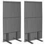 Voir la diapositive 1 : ID MARKET Lot de 2 paravents extérieurs ajourés claustra décoratif 80 x 150 cm métal gris anthracite