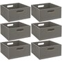 TOILINUX Lot de 6 Boîtes de rangement carrée en MDF - L. 31 x H. 15 cm - Vert de gris