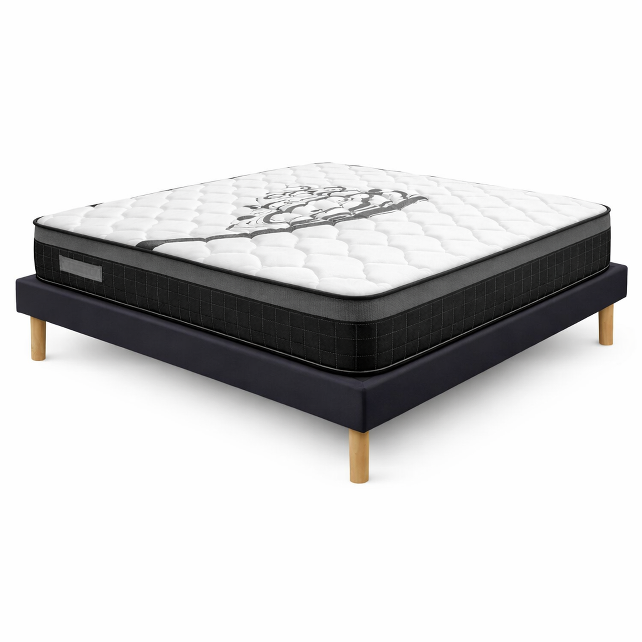 Voir la diapositive 2 : PROVENCE LITERIE Ensemble Sommier Tapissier et Matelas Soutien Ferme Mousse