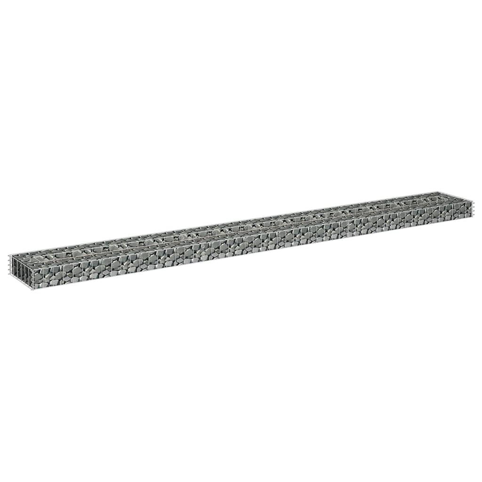 Voir la diapositive 4 : VIDAXL Lit sureleve a gabion Acier galvanise 270x30x10 cm