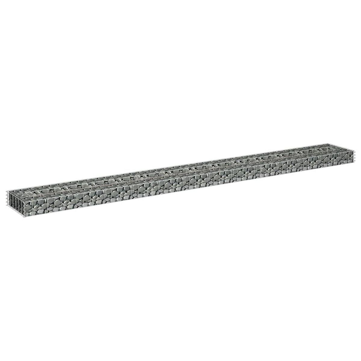 VIDAXL Lit sureleve a gabion Acier galvanise 270x30x10 cm