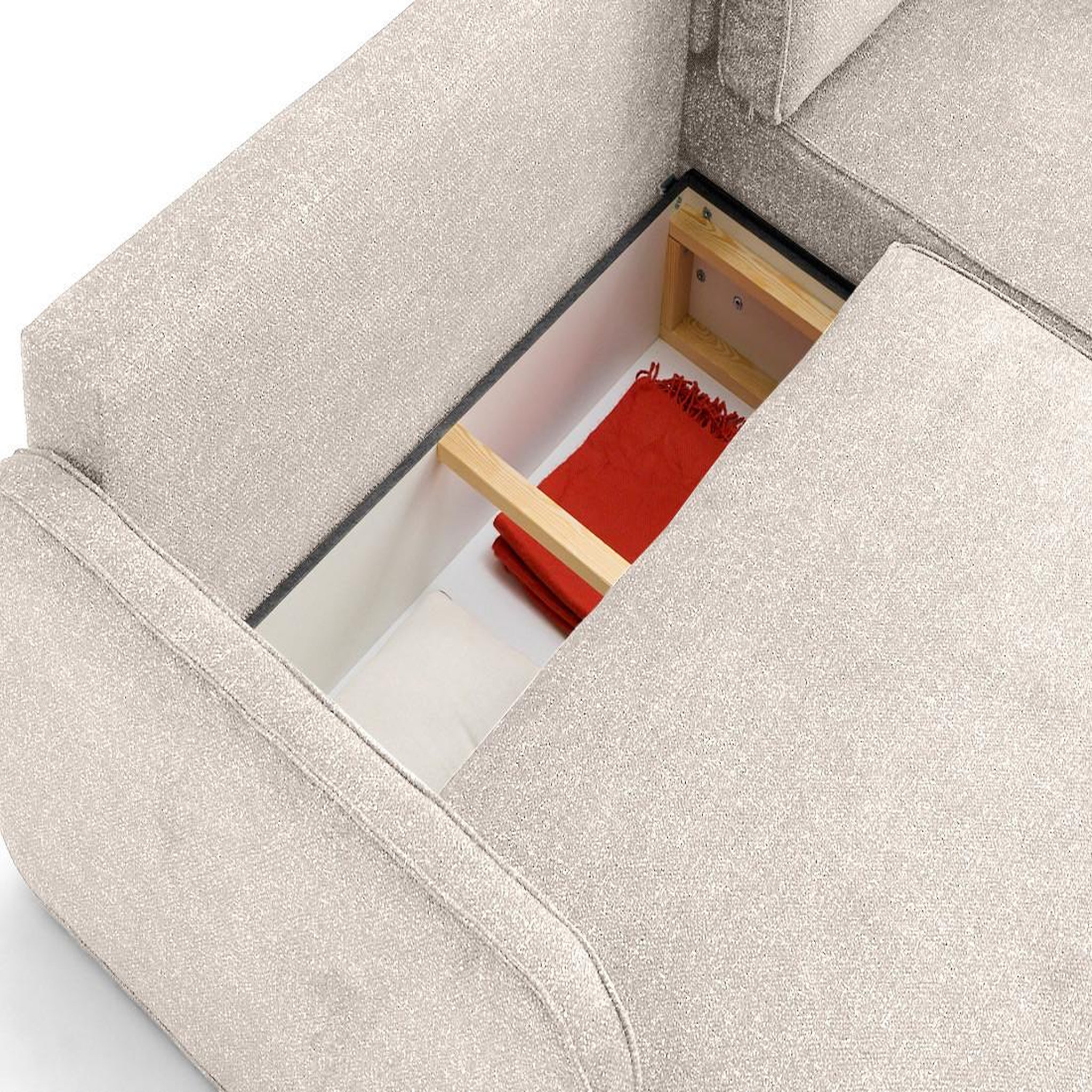 Voir la diapositive 3 : LISA DESIGN Apolline - canapé d'angle réversible 4 places convertible avec coffres en tissu moucheté