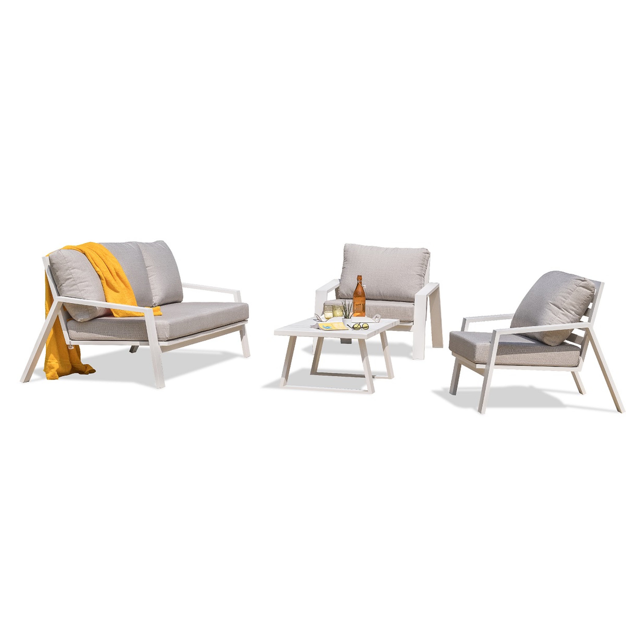 Voir la diapositive 3 : PARIS GARDEN Salon bas de jardin - 5 places - Aluminium - Blanc - IBIZA