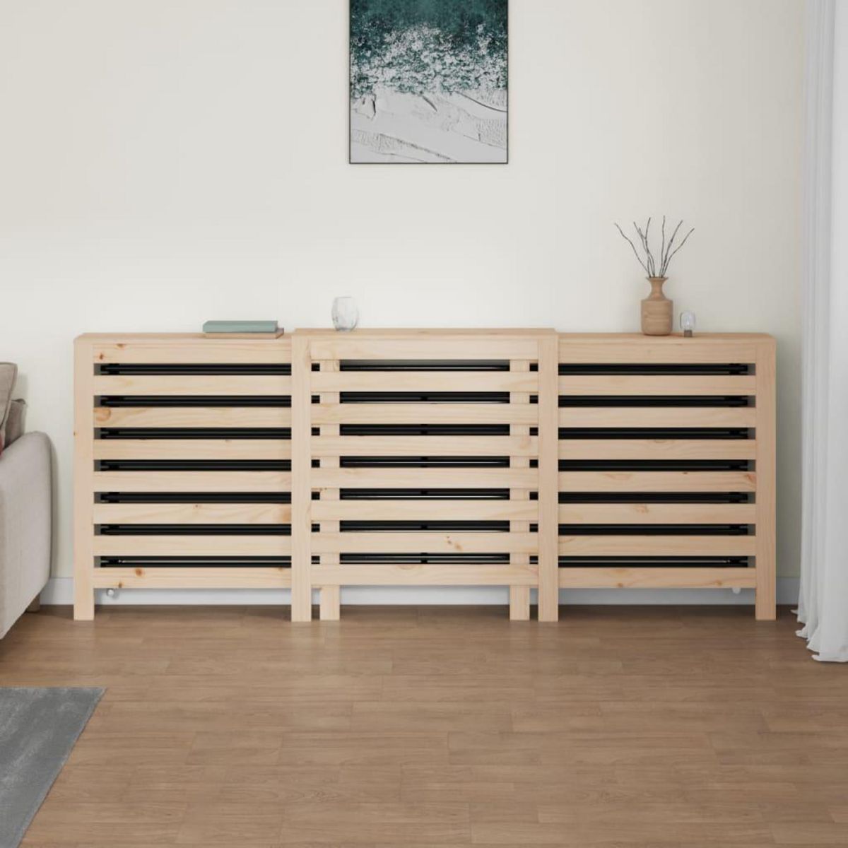 VIDAXL Cache-radiateur 210x21x85 cm Bois massif de pin