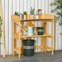 OUTSUNNY Table de rempotage jardinage pliable - étagère plateau acier galvanisé avec rebord - bois sapin pré-huilé