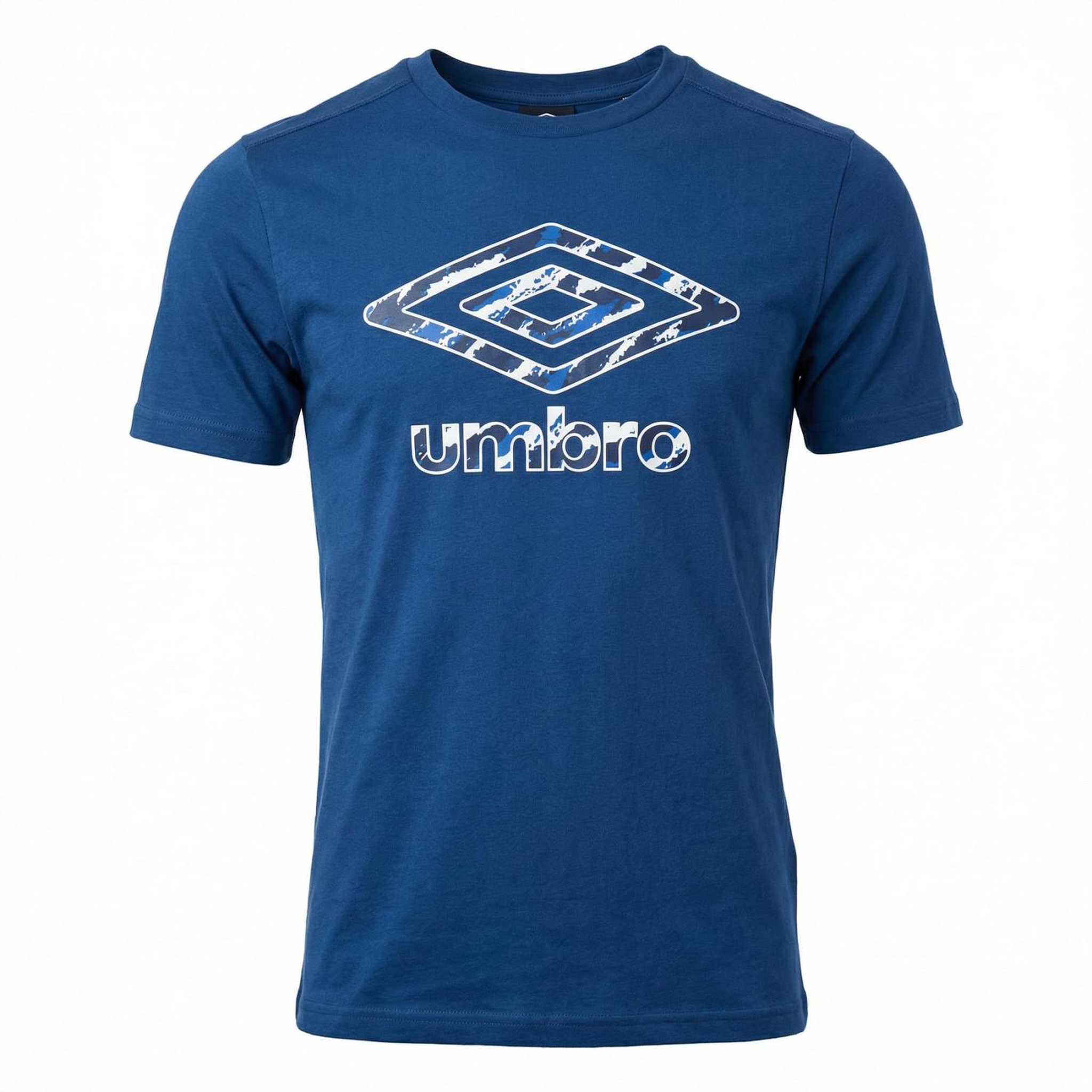 UMBRO T-shirt junior col rond regular en coton160 gsm basic core logo. Coloris disponibles : Bleu