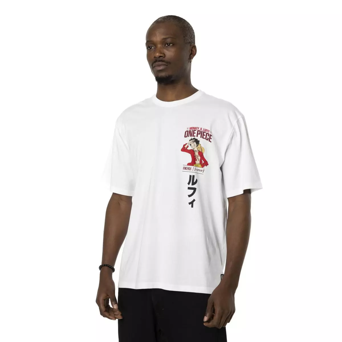 CAPSLAB T-shirt en coton homme relax fit avec print  One Piece Luffy