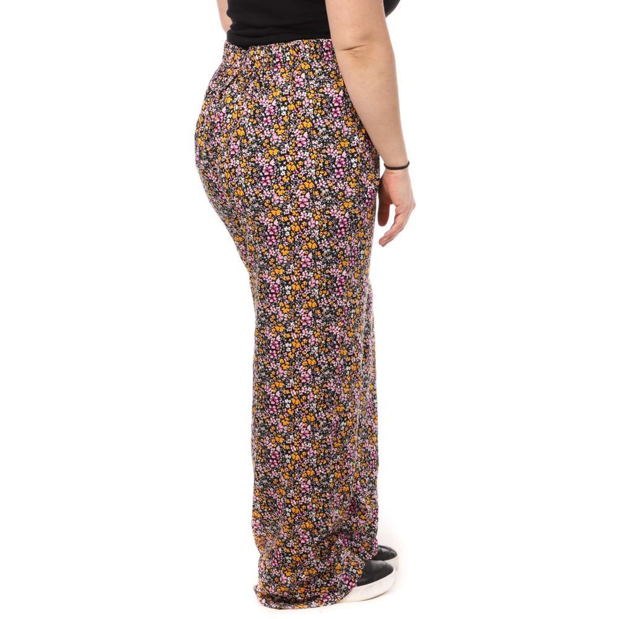 Voir la diapositive 2 : Vero Moda Pantalon Noir/Rose/Orange à Motifs Femme Vero Moda Curve Easy Hw Wide