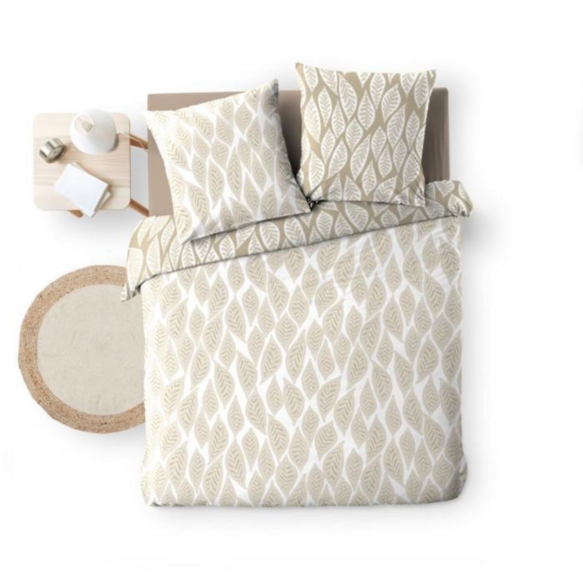 Paris Prix Parure de Lit 3 Pièces  Mareva  260x240cm Beige