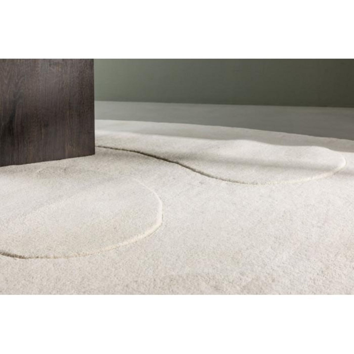 Paris Prix Tapis Déco Ovale en Laine  Enard  175x290cm Blanc