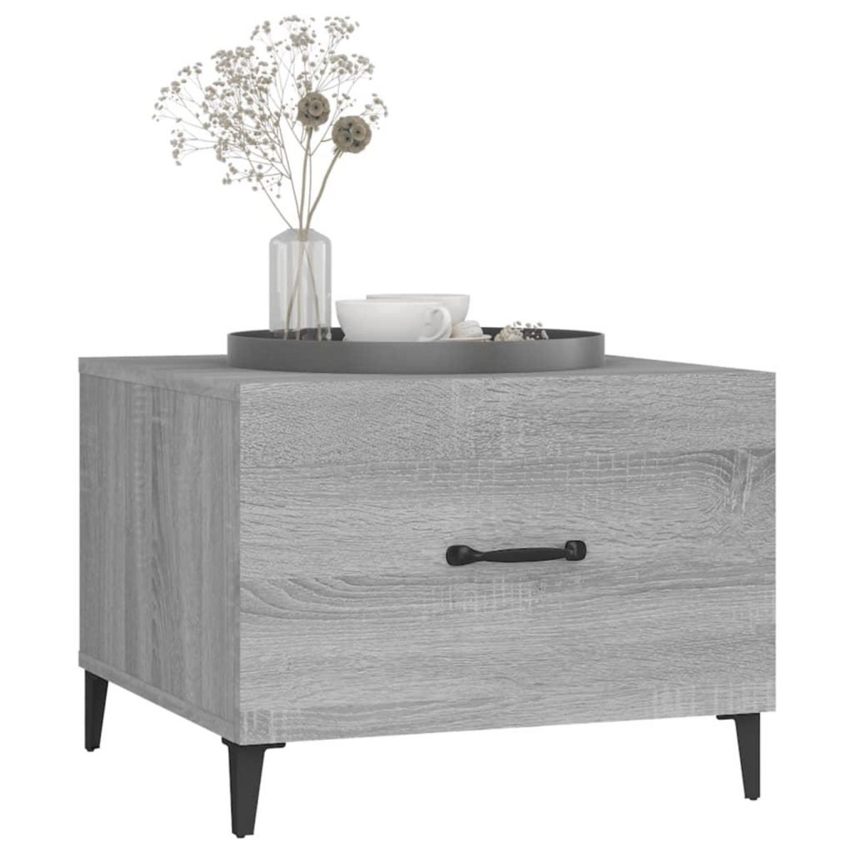 VIDAXL Table basse avec pieds en metal Sonoma gris 50x50x40 cm