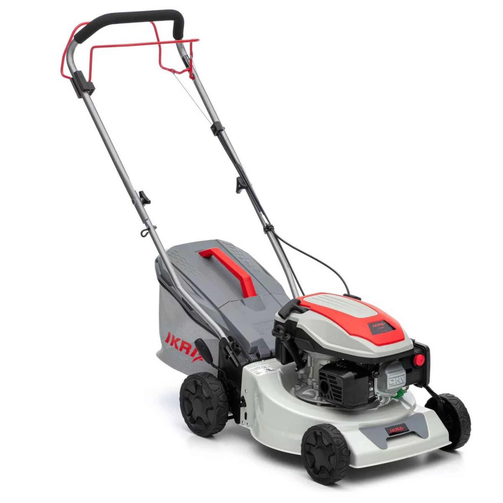 Ikra Tondeuse à gazon autotractée 1000m2 - 3,5CV 145Cm3 Coupe 41.8cm Mulching Moteur 4T Bac 40L IKRA