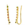 Voir la diapositive 1 : L'ATELIER D'AZUR Boucles d'Oreilles Or 18 Carats 750 Jaune - Contours Grimpeurs - Multicolores
