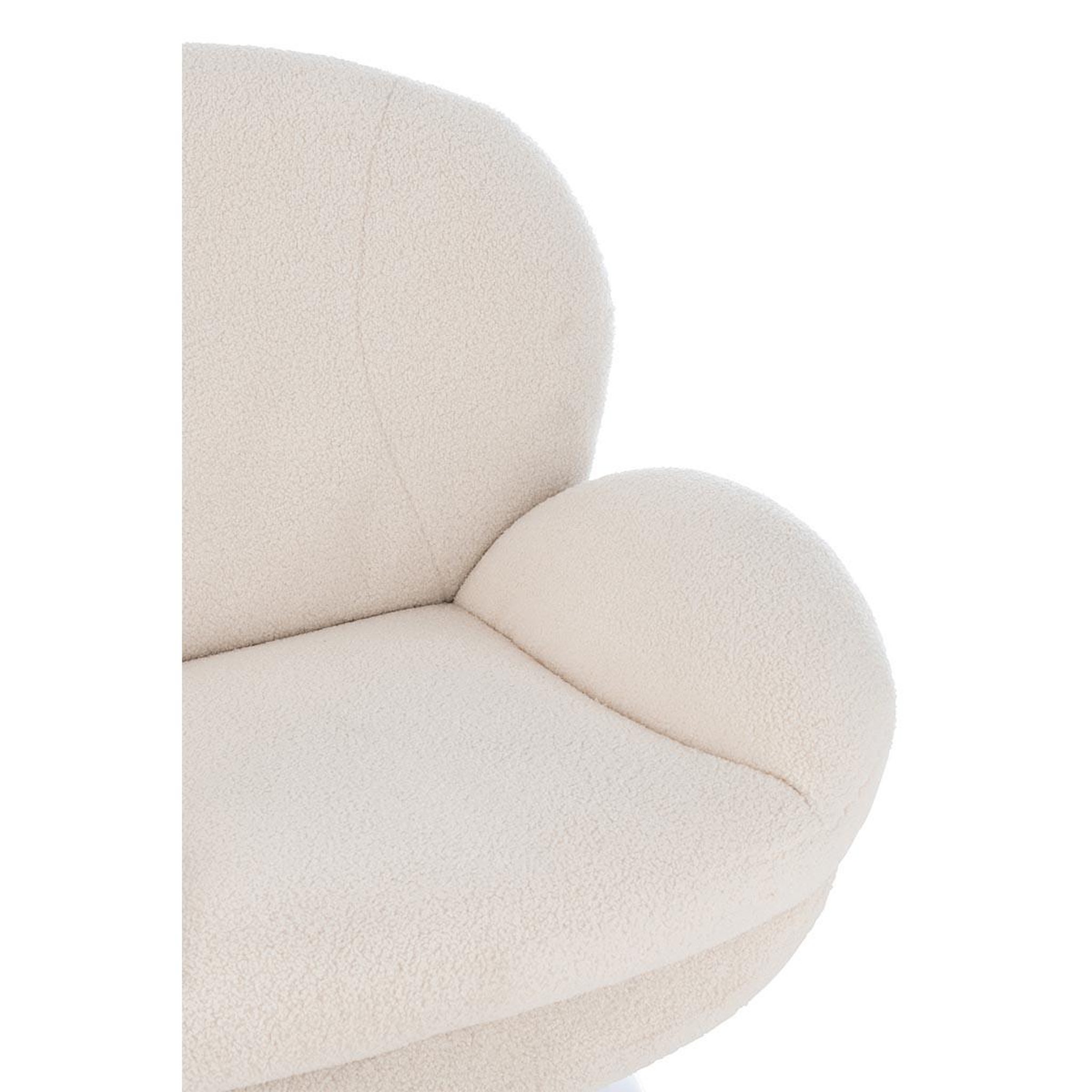 Voir la diapositive 6 : J-LINE Fauteuil Relax & Repose-Pieds  Frosted  88cm Crème