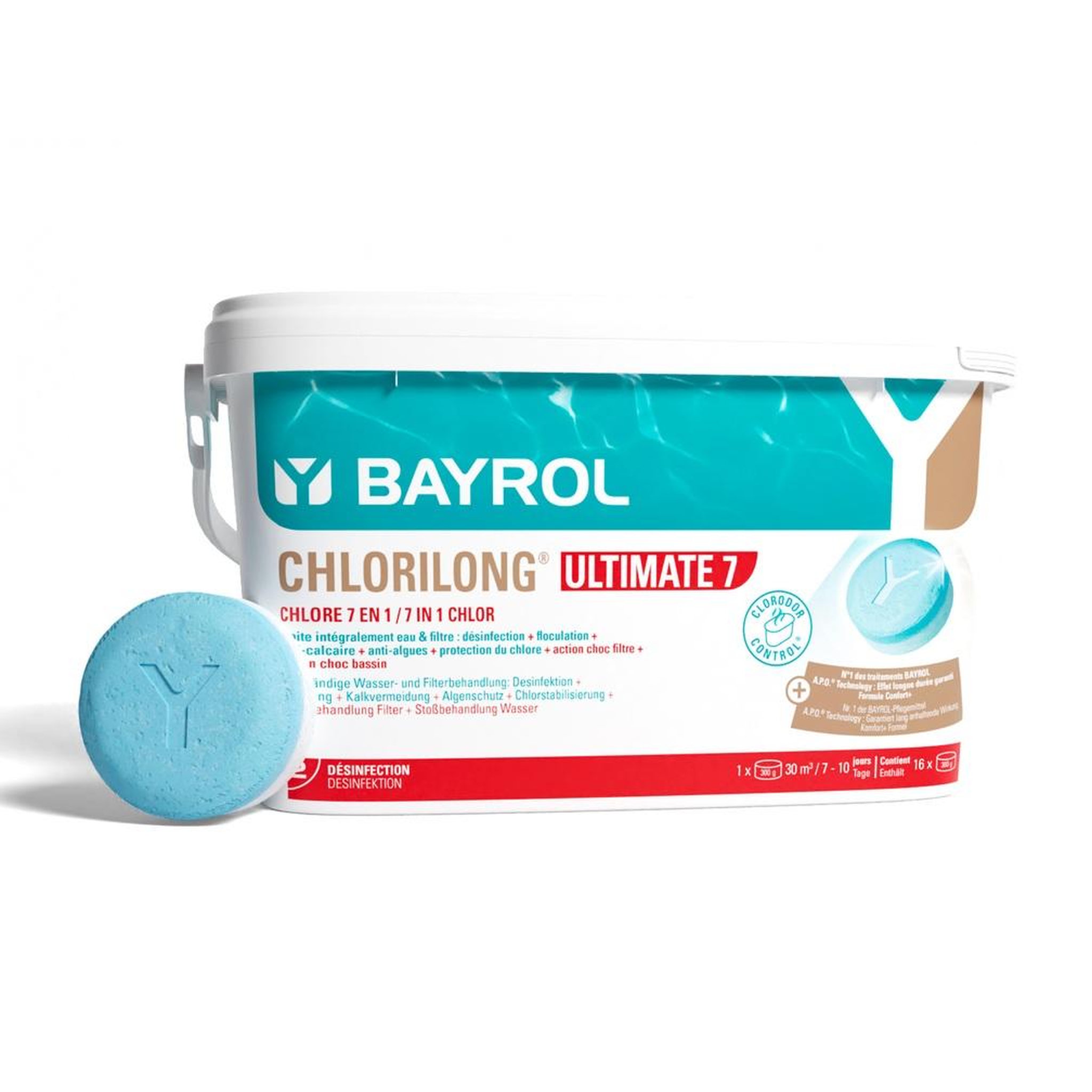 Voir la diapositive 2 : Bayrol Tablettes de chlore bi-phase avec 7 fonctions - ultimate 7