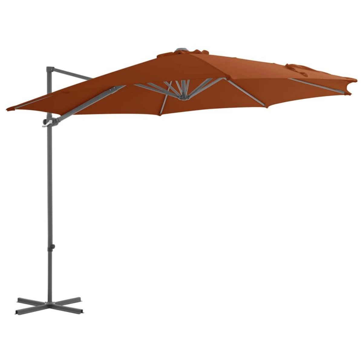 VIDAXL Parasol de jardin en porte-a-faux avec mat en acier terre cuite