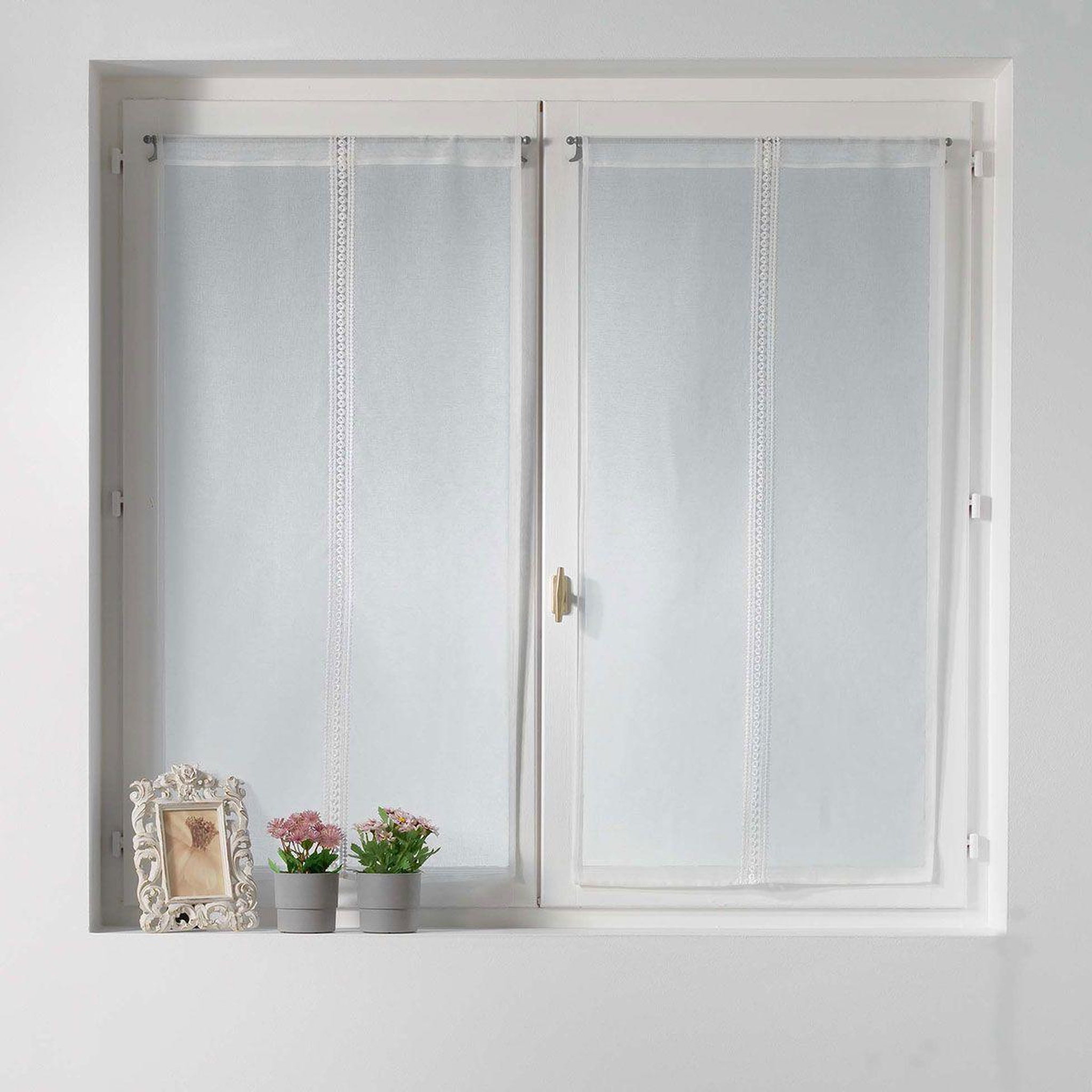 Douceur d'Intérieur Paire de voilages  dentellina  60x90cm blanc