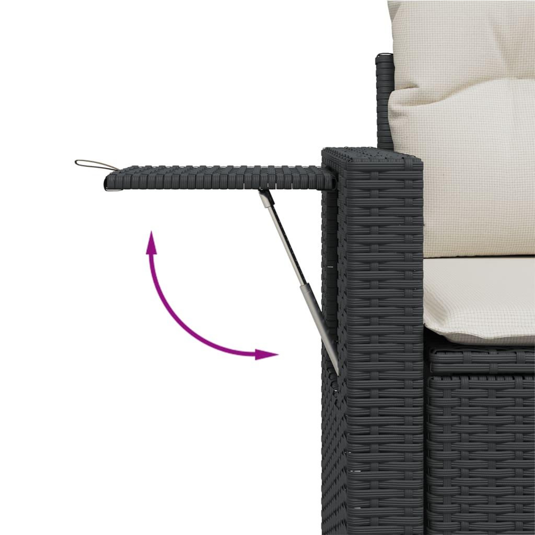 Voir la diapositive 3 : VIDAXL Salon de jardin 8 pcs avec coussins noir resine tressee