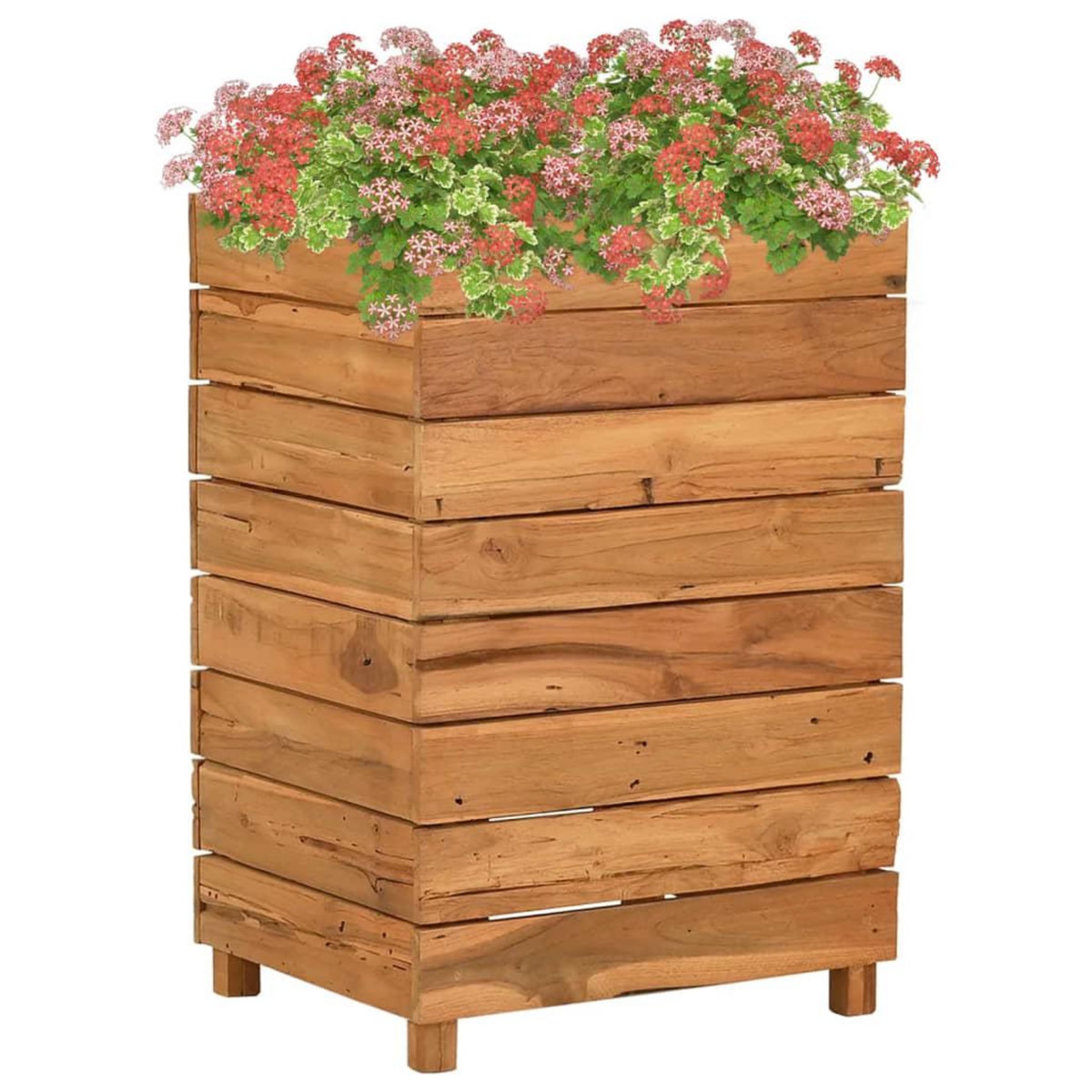VIDAXL Lit sureleve 50x40x72 cm bois de teck recycle et acier