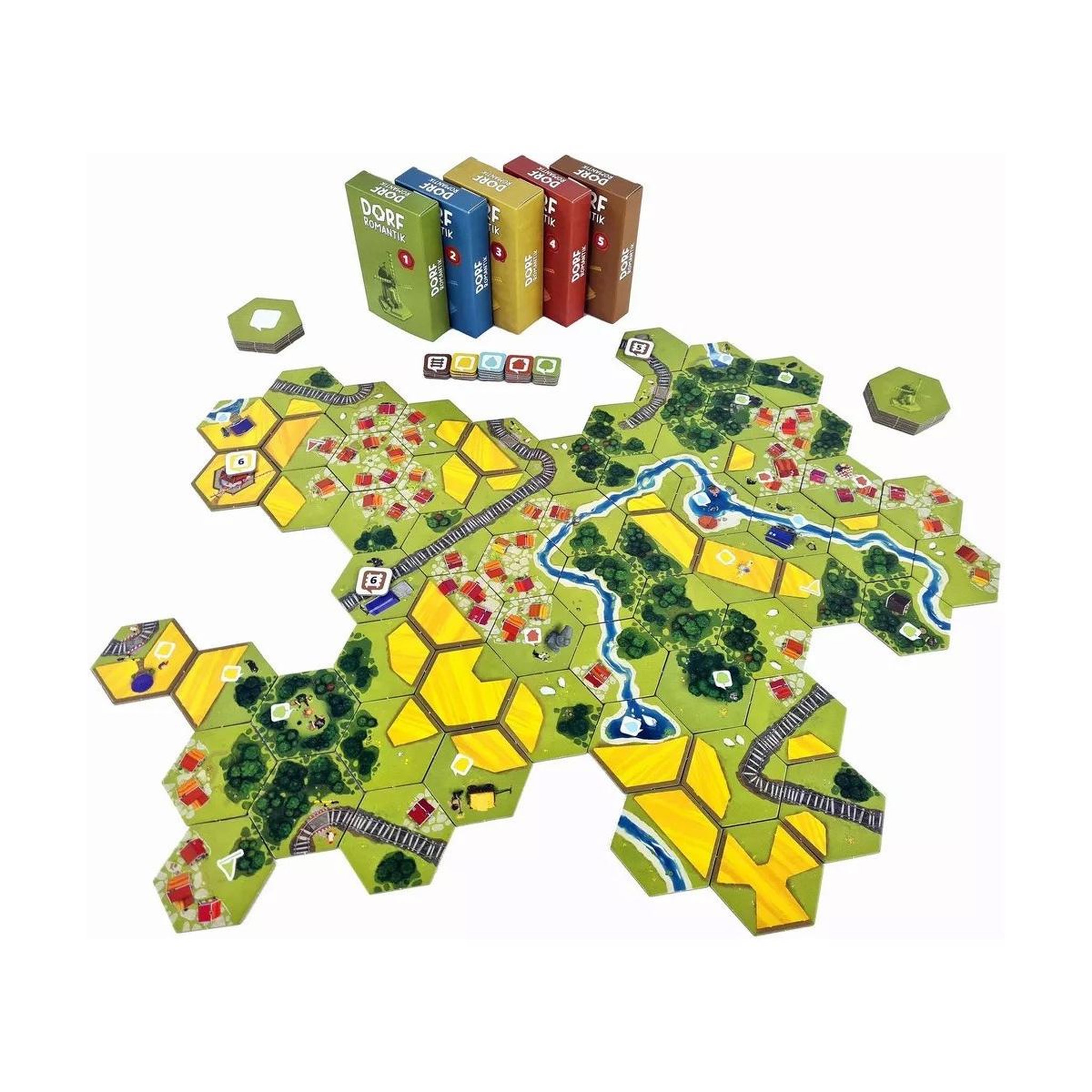 Voir la diapositive 2 : Gigamic Dorfromantik jeux de societe spiel des jahres 2023