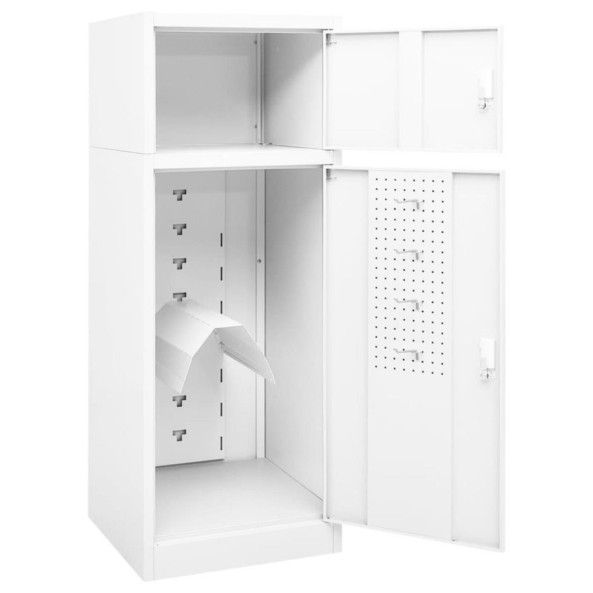 VIDAXL Armoire a selles Blanc 53x53x140 cm Acier