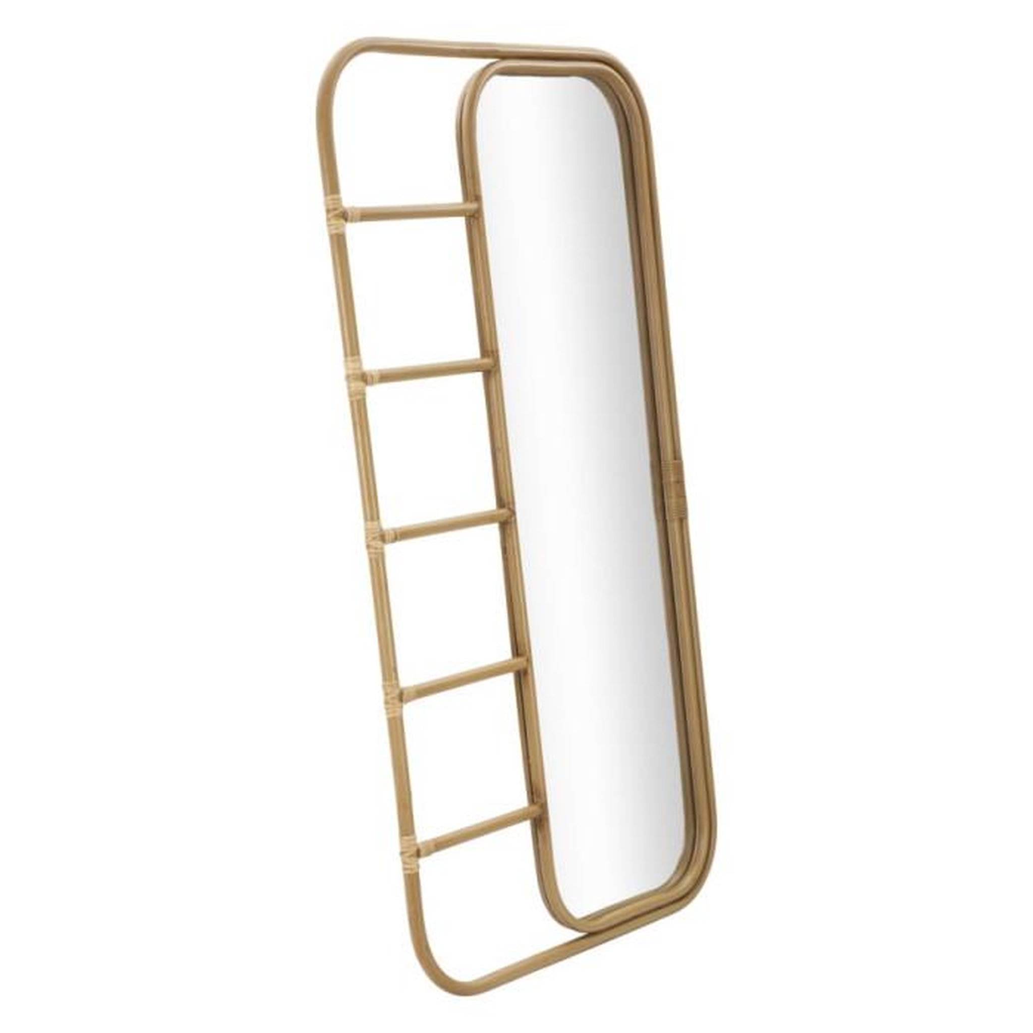 Voir la diapositive 3 : Paris Prix Miroir Échelle Déco Effet Rotin  Panama  151cm Naturel