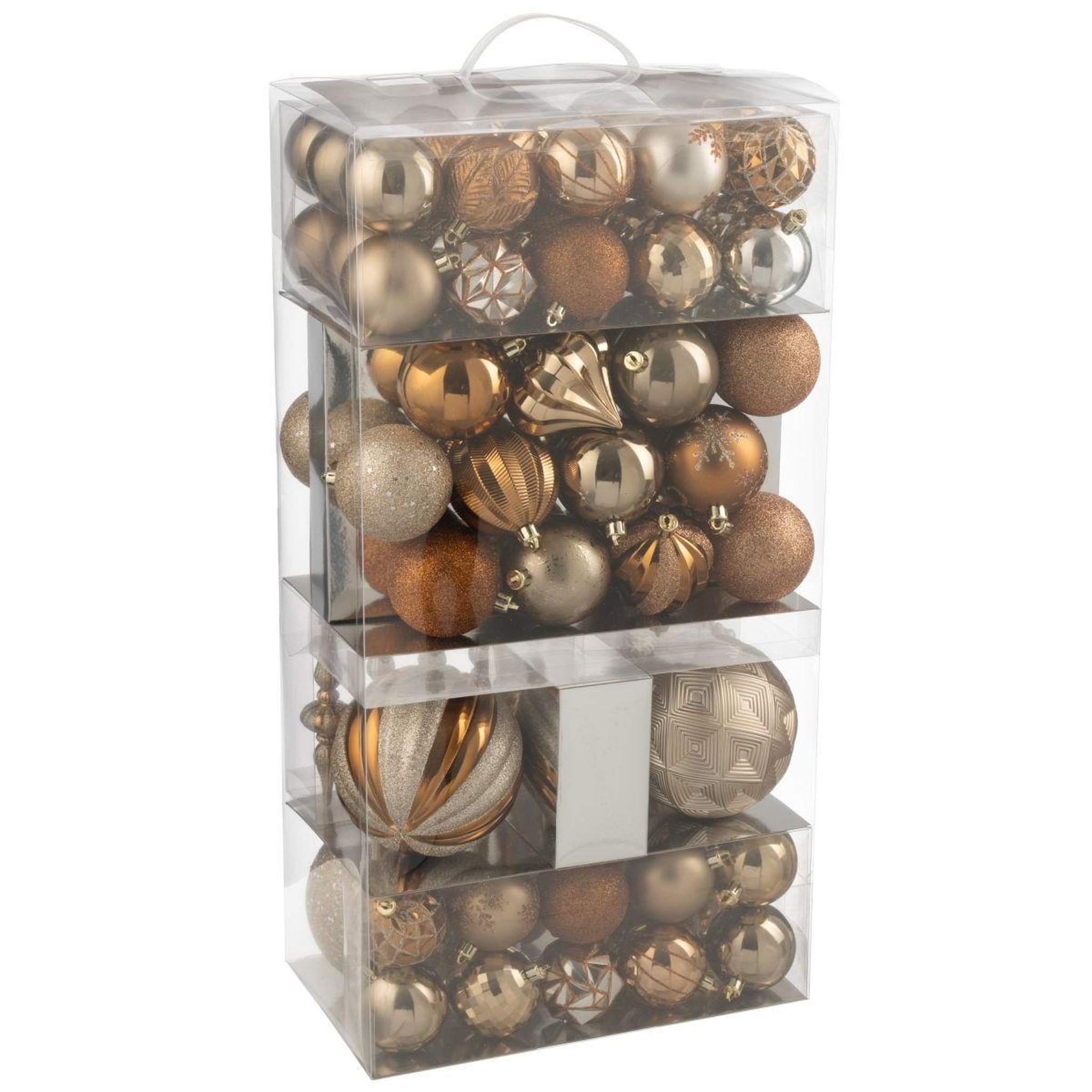 Voir la diapositive 2 : J-LINE Lot de 80 boules de noël  night  58cm marron