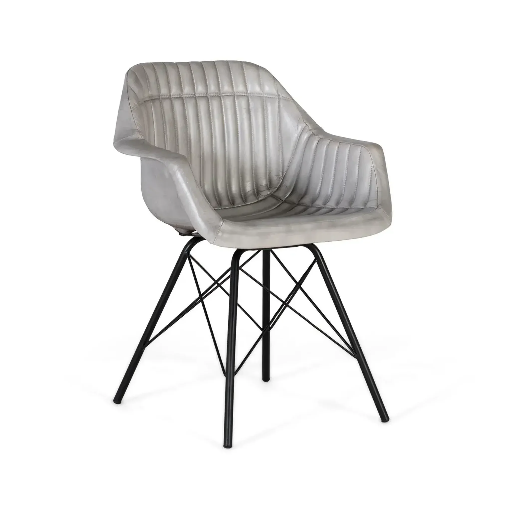 GINER Y COLOMER SL Chaise en cuir 61 cm style industriel