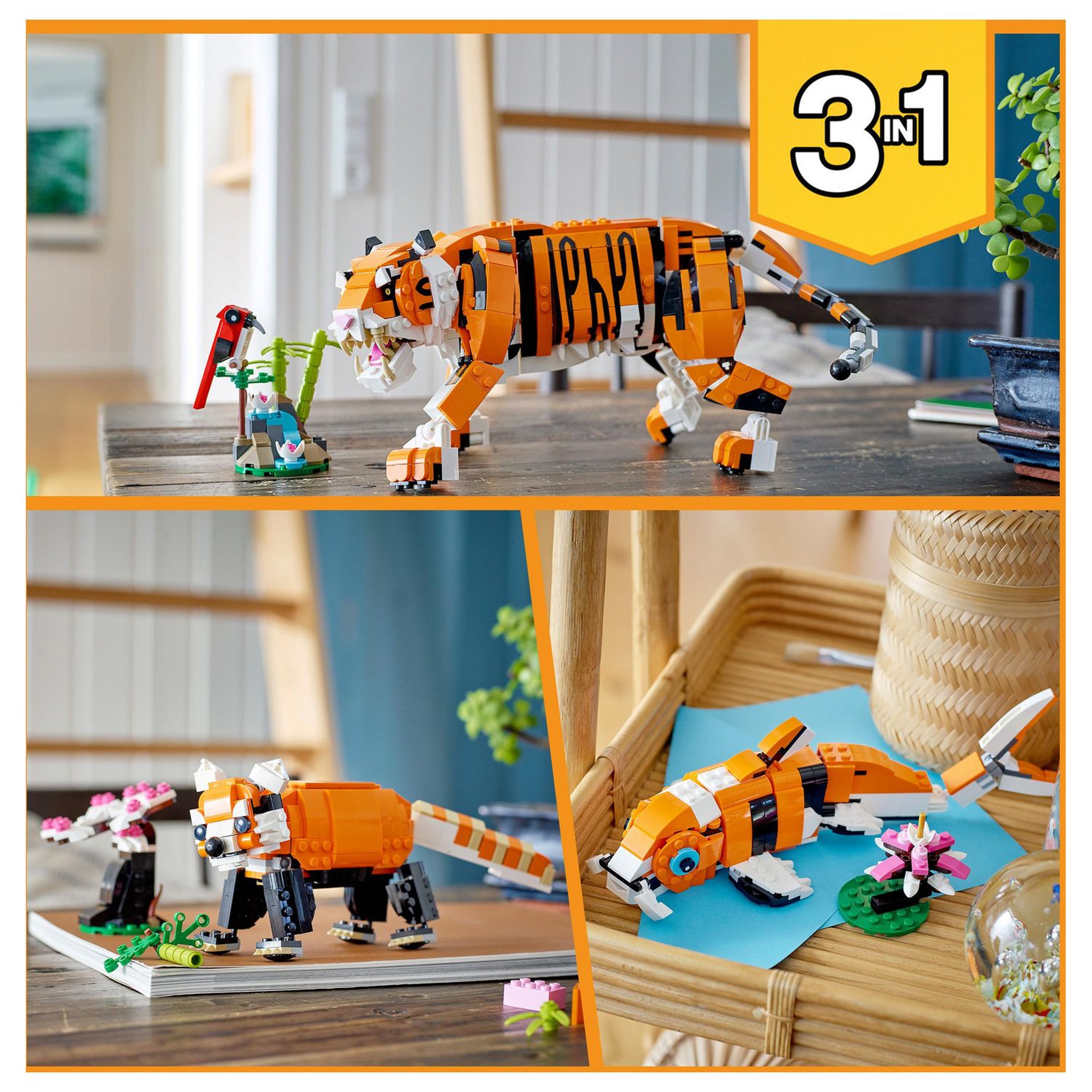 Voir la diapositive 7 : LEGO Creator 3 en 1 31129 Sa Majesté le Tigre, Jouet pour Filles et Garçons dès 9 Ans