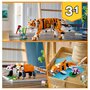 LEGO Creator 3 en 1 31129 Sa Majesté le Tigre, Jouet pour Filles et Garçons dès 9 Ans
