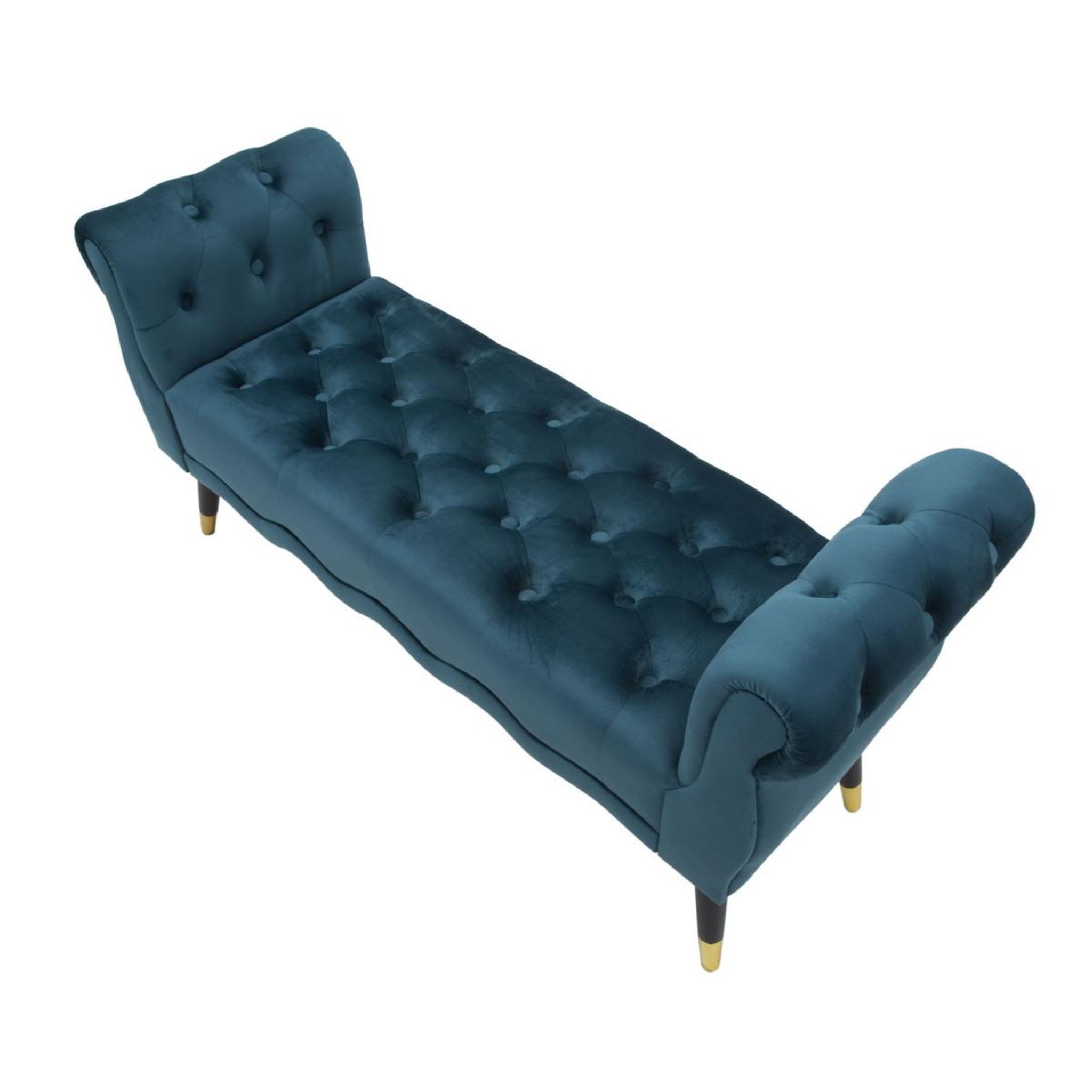 Voir la diapositive 4 : Paris Prix Banquette en velours  paris  120cm bleu